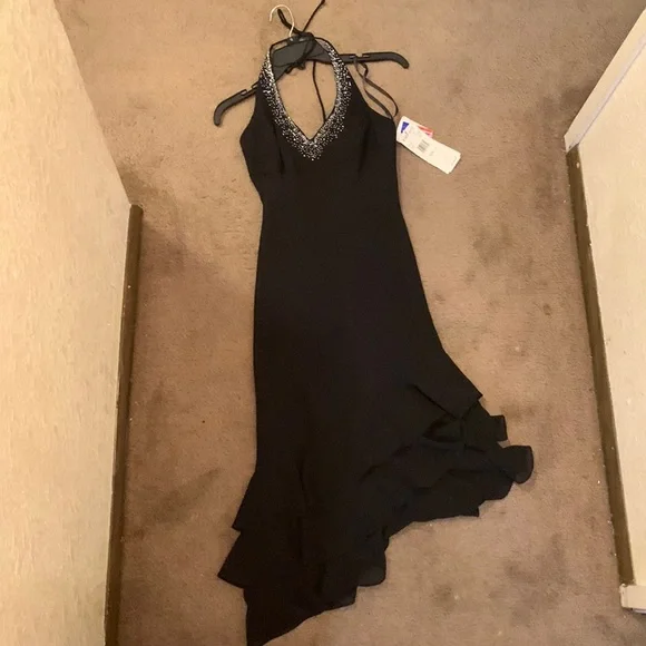 blondie nites by linda bernell brown dress BLONDIE NITES BY LINDA BERNELL Cocktail Halter Dress Junior Sz 7 Brown Pink NWT